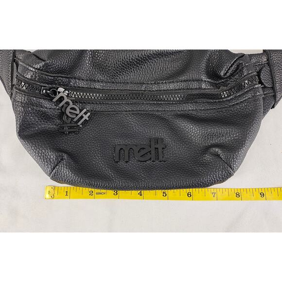 MELT COSMETICS BLACK SLING FANNY BAG CROSSBODY - 10" L x 6" H - ADJUSTABLE STRAP - Picture 11 of 12